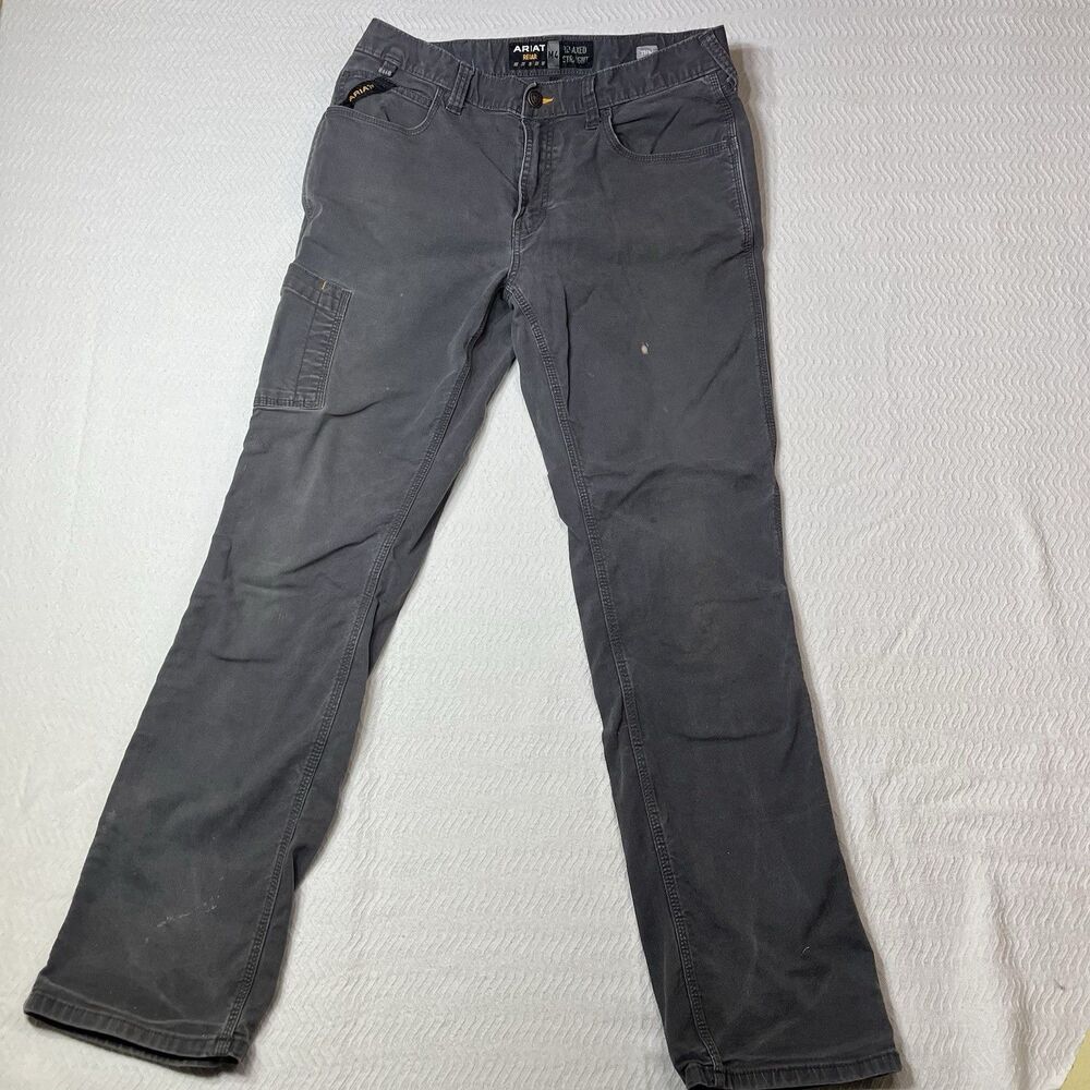 Ariat Rebar M4 Pants Mens 33x34 Gray Carpenter Low Rise Workwear Relaxed